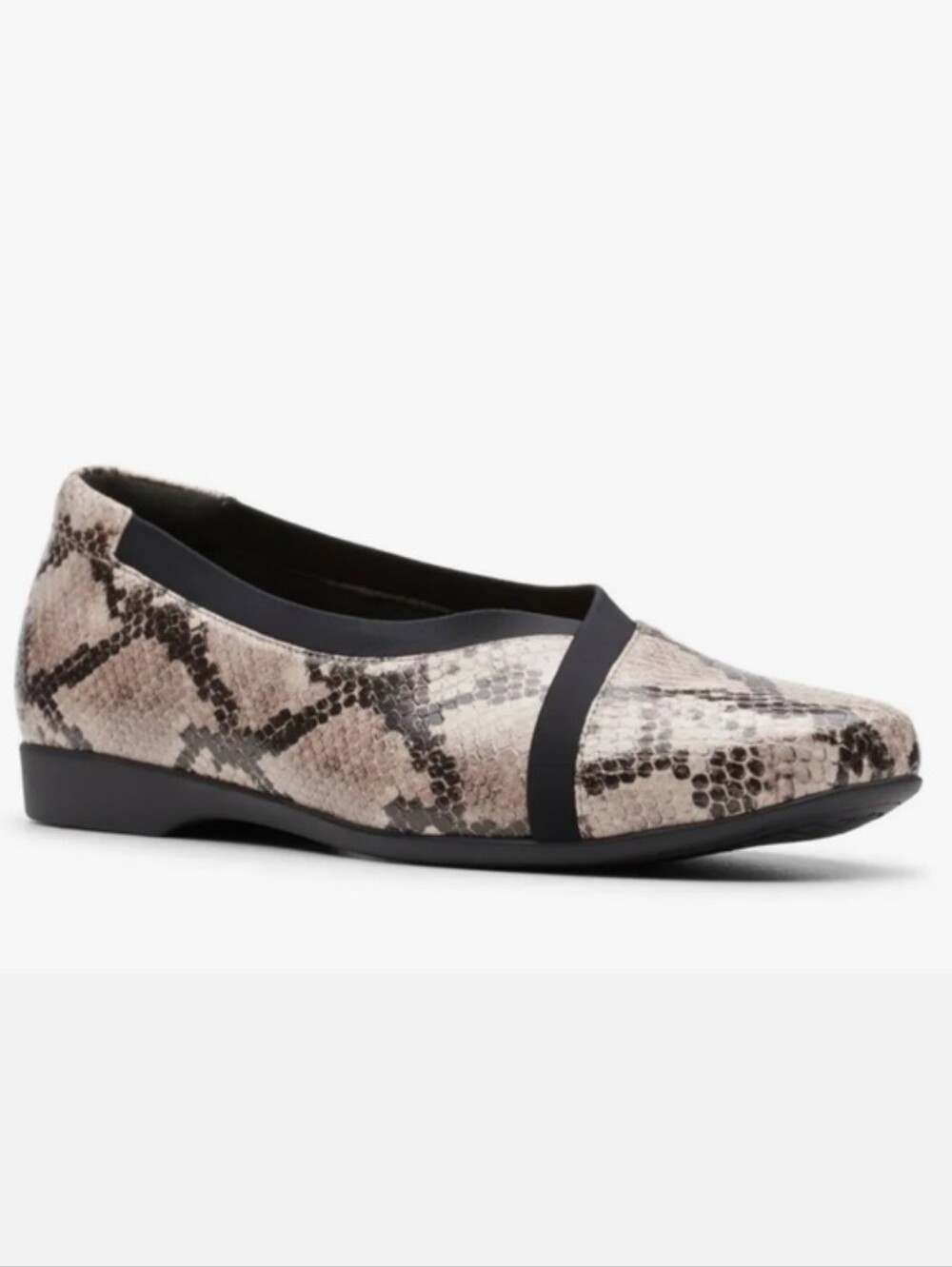 NEW Clarks UNStructured Darcey Ease Natural Snake Leather Ballerina Flats
